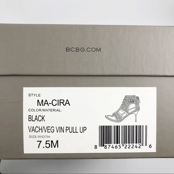 BCBGMAXAZRIA Black Spike Leather Stilettos Heels - Picture 2 of 8